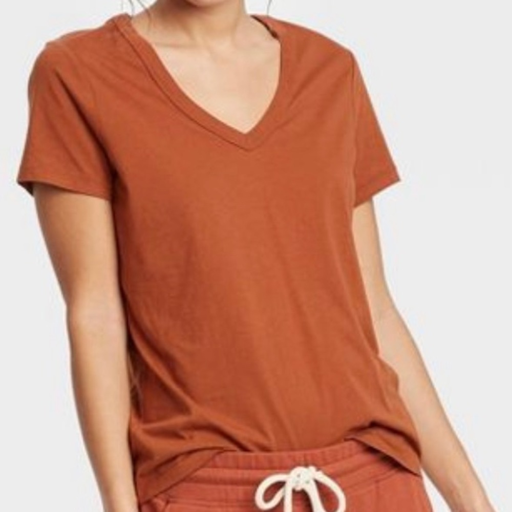 Universal Thread Burnt Orange V Neck T-Shirt